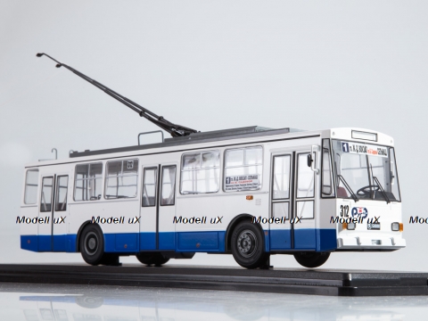 Троллейбус Skoda-14TR, 1980, бело-синий, SSM4043, SSM 1:43