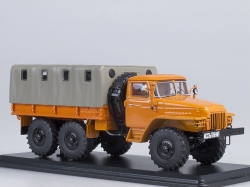Урал-375Д бортовой с тентом 1964, оранжевый, SSM1104, SSM 1:43