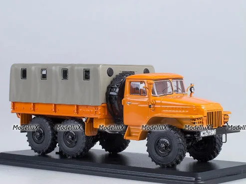 Урал-375Д бортовой с тентом 1964, оранжевый, SSM1104, SSM 1:43