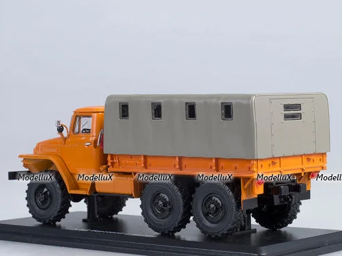 Урал-375Д бортовой с тентом 1964, оранжевый, SSM1104, SSM 1:43