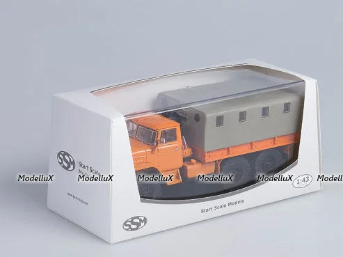 Урал-375Д бортовой с тентом 1964, оранжевый, SSM1104, SSM 1:43