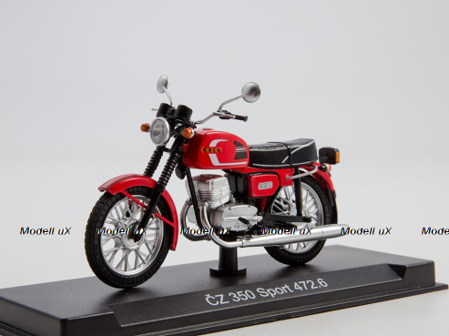 CZ-350 Sport 472.6 1976, красный, Наши Мотоциклы №8, Modimio 1:43