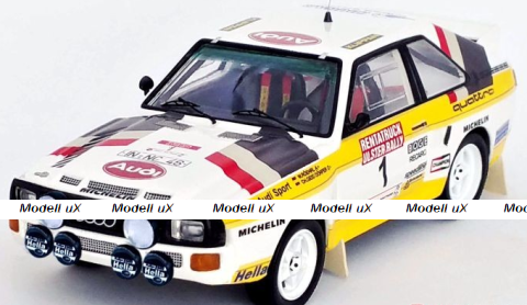 Audi Sport Quattro, No.1, Rally Ulster, 1984 W.Röhrl/C.Geistdörfer, Trofeu 1:43