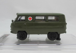 Уаз-450А, Медицинская Помощь» МО СССР - 1962 г. (интерьер армейский - 4 носилок), 145025, DiP Models 1:43