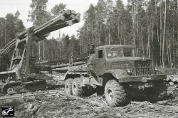 Краз-255Л с прицепом-роспуском ТМЗ-803, лесовоз, , TruckTyr 1:43