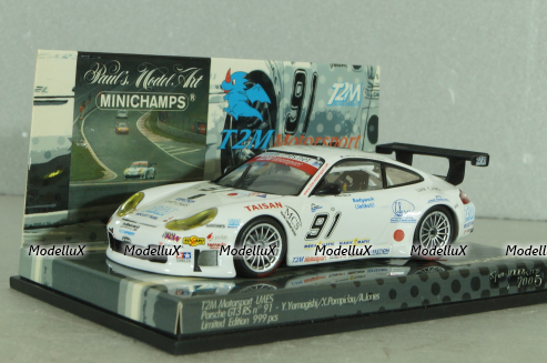 Porsche 911 GT3 RS #91 SPA 1000 km 2005 Jones/yamagishi/Pompidou, white, 403056991, Minichamps 1:43