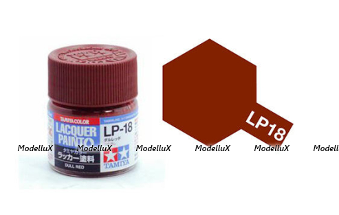 Краска лаковая Dull Red (тускло-красная), Tamiya LP-18