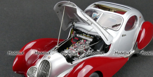 Talbot-Lago Coupe T150 C-SS Figoni & Falaschi “Teardrop”, 1937-39 silver / red, CMC 1:18