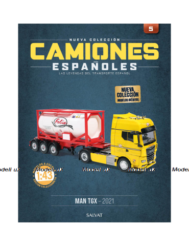 MAN TGX with semi-trailer tanker "Felix" 2021, yellow/white, Camiones Espanoles, №5, Salvat 1:43