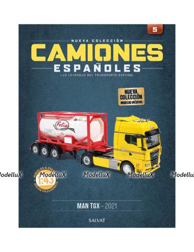 MAN TGX with semi-trailer tanker "Felix" 2021, yellow/white, Camiones Espanoles, №5, Salvat 1:43