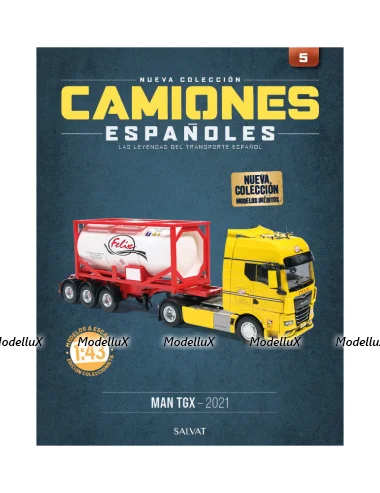 MAN TGX with semi-trailer tanker "Felix" 2021, yellow/white, Camiones Espanoles, №5, Salvat 1:43