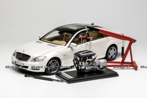 Mercedes-Benz S 600L (221), white, MotorHelix 1:18