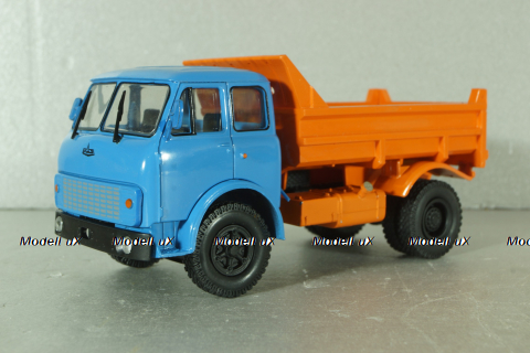 Маз-5549 грузовик с самосвальным кузовом 1983, синий/оранжевый, Наш Автопром 1:43