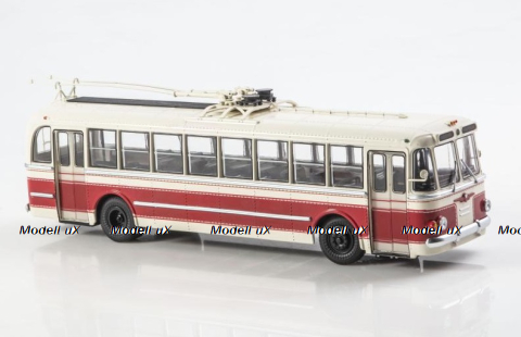 ТБУ-1 троллейбус 1955, белый/красный, Наши Автобусы, №71, Modimio 1:43
