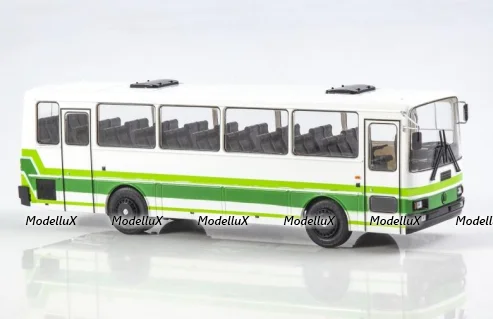Лаз-4207 автобус 1990, белый/зеленый, Наши Автобусы, №72, Modimio 1:43