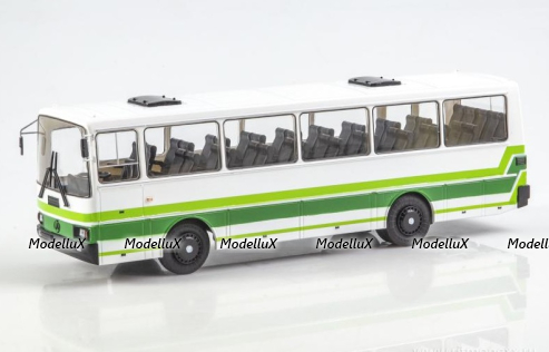 Лаз-4207 автобус 1990, белый/зеленый, Наши Автобусы, №72, Modimio 1:43