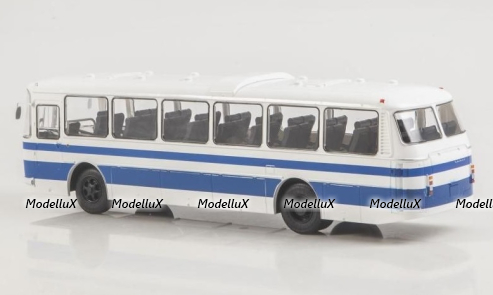 Лаз-699Р, синий/белый, Наши автобусы №15, Modimio 1:43 (перевыпуск)