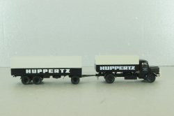 Krupp Mustang with trailer 3-axle, Huppertz, black, 7720, Brekina 1:87