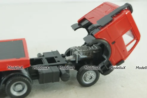 Mercedes SK 2436 with semi trailer, red 141963, Herpa 1:87