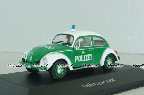 Volkswagen Beetle 1200 Polizei 1977, white/green, 7598001, Atlas Police Cars Collection 1:43 Уценка!