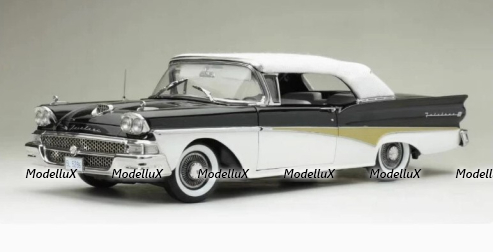 Ford Fairlane 500 Convertible 1958 black/white, SUN5286, SunStar 1:18