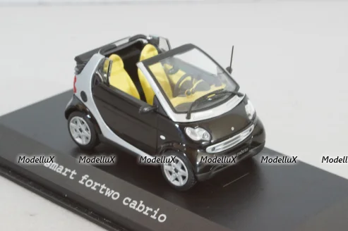 Smart fortwo cabrio black with body panel Fresh-Up (white), 0012497V001C51Q00, Minichamps 1:43