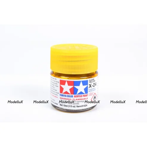 Акриловая глянцевая краска Clear Yellow (желтый), X-24, 81524 Tamiya 