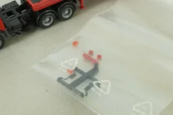 Mercedes SK 2436 with semi trailer, red 141963, Herpa 1:87